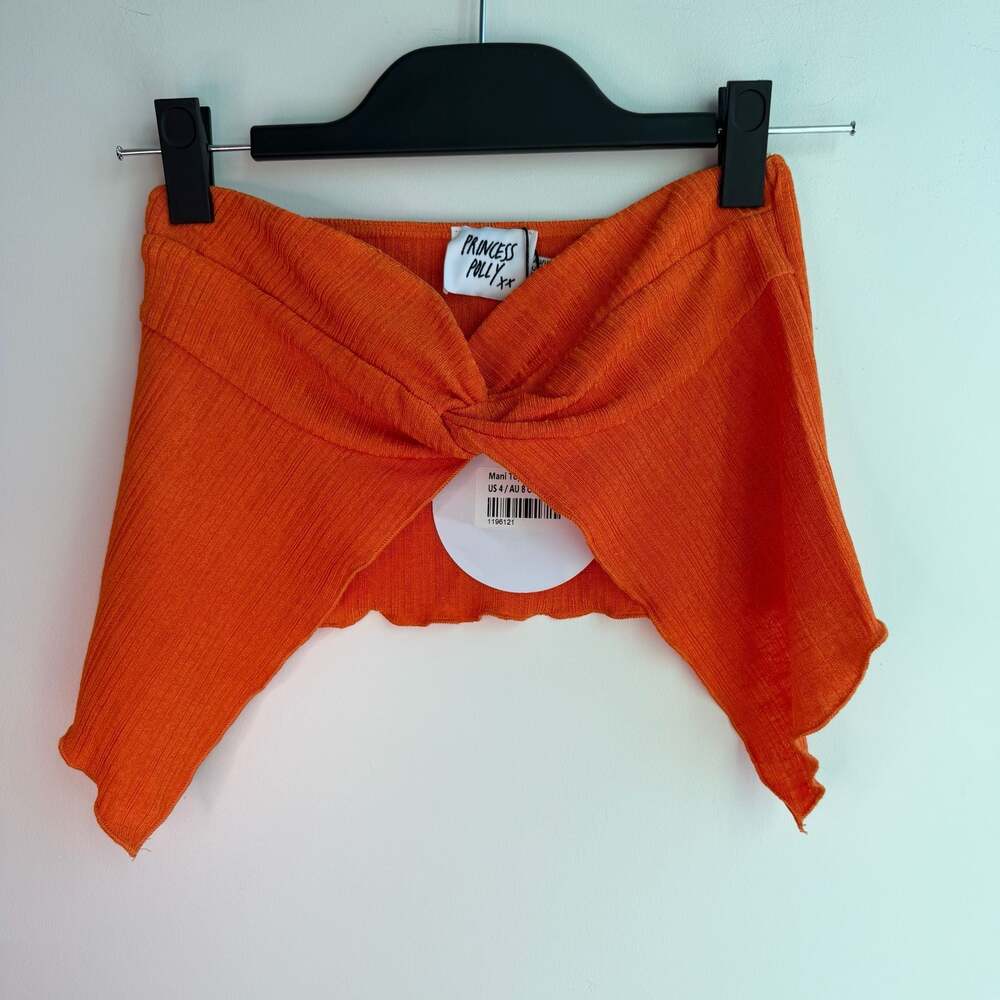 Princess Polly Mani Top Orange Size US 4